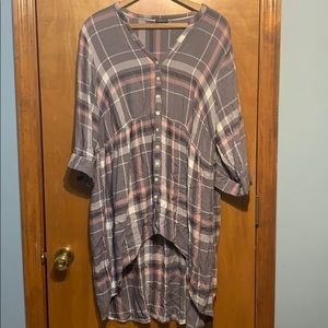 Torrid Flannel Tunic Grey Size 3